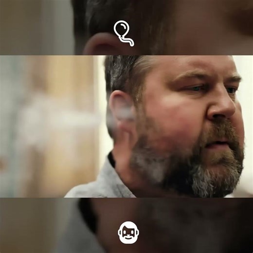 A Chubby Man with a Beard Gets His Earplug Pulled Out - Watch as His Face Suddenly Slims Down! 😂💨