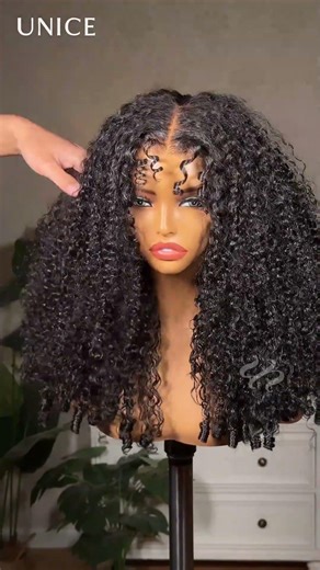 UNice 7x5 Bye-Bye Slip Curly Texture Premium Hair Drawstring Wig With Finger Coil Ends