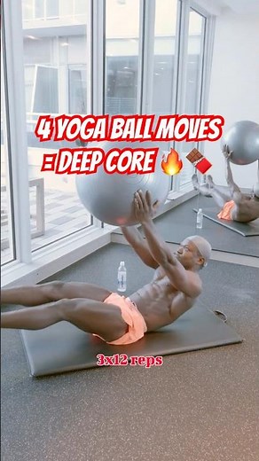 4 Yoga Ball Moves That Build Real Deep Core Abs 😮‍💨 (No Crunches Needed) #athomeworkout #routines