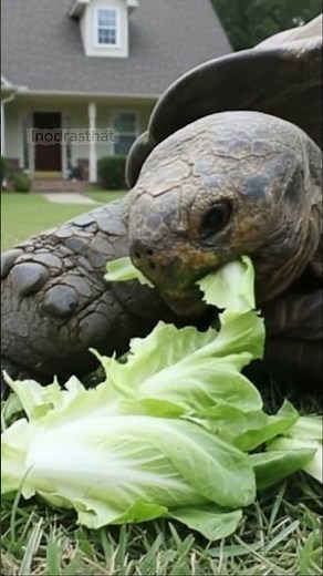 14 a giant tortoise eating juicy fruits is oddly satisfying