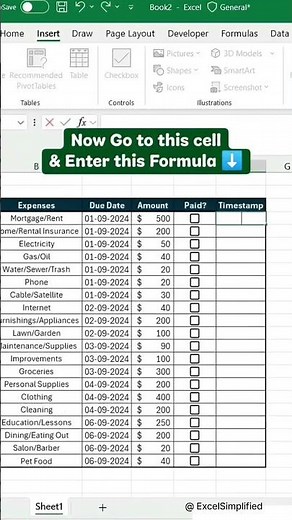 This Excel Trick Timestamps Your Payments Instantly #excel