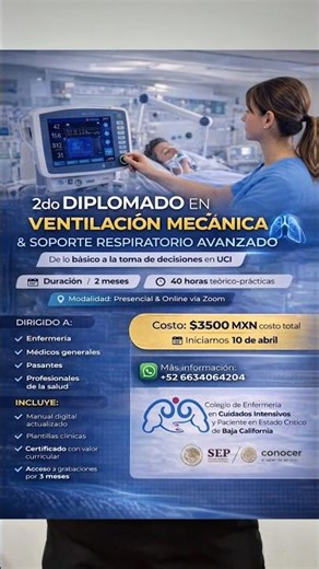 Diploma in MECHANICAL VENTILATION #nursing #mechanicalventilation
