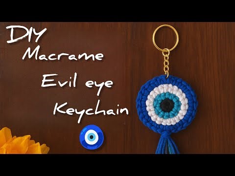 Diy Macrame Evil Eye Keychain tutorial | step by step for beginners | Handmade | Boho style #macrame