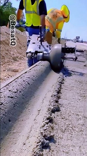 Unbelievable Concrete Curb Machine at Work! 🚧🔥