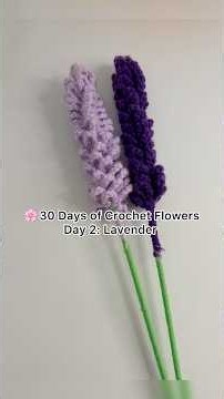 Crochet Lavender Flower 💜 | Easy Beginner Tutorial | Day 2 #crochet #crochettutorial#lavender