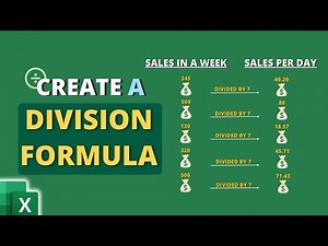 How to Create a Division Formula in Excel