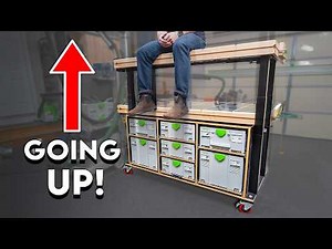 I Built A Lift Top Workbench/Outfeed Table from a Standing Desk!
