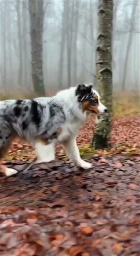 Australian Shepherd turns every walk into an adventure