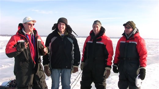 Ice fishing for perch on Lake Erie with jigging spoons and minnows