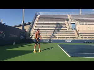 Gilles Simon practice shirtless us open 2017