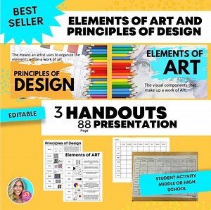 Elements of Art and Principles of Design- PP, Handouts- Lesson 1 High School or MS - Etsy