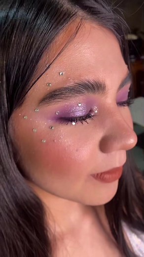 Glamorous EDC Makeup Tutorial with Glitter & Purple Shades