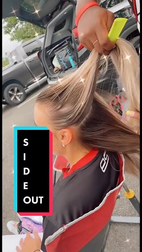 Game Day Softball Hairstyle: Dutch Braids with Inside Out Ponytail