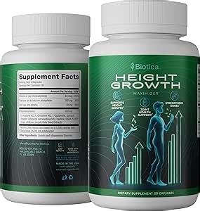 Height Growth Pills - Natural Hеight Growth Maximizer - Bone Up Calcium Supplement - Growth Factor Support, and Stature Development - Advanced Formula of Grow Pills