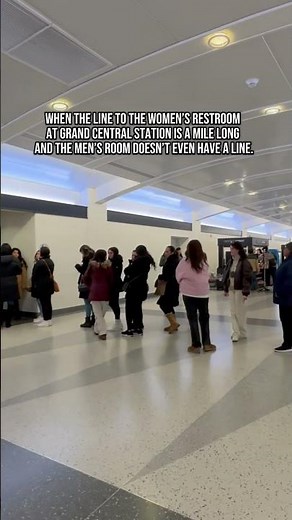 This women’s bathroom line was literally a MILE long