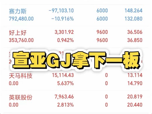 66w记录：宣亚GJ涨停，持有好上H，赛力S，出英联GF，天马KJ