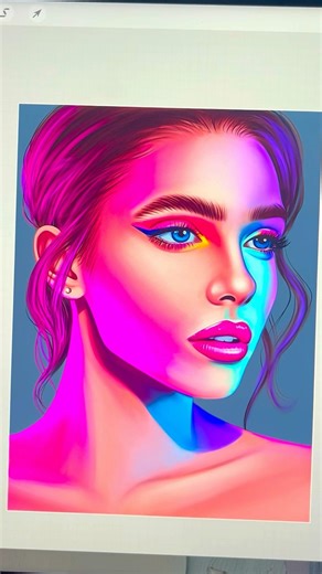 💜new neon tutorial 💜 #portrait #digital #drawing