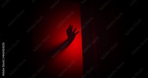 scary hand taping on glass