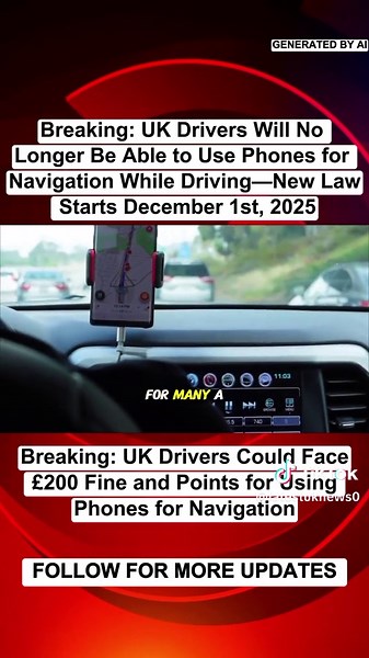 New UK Law: £200 Fine for Phone Use While Driving