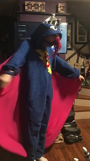 Medium Human Halloween Costume Super Grover Adult Gremlin Costume