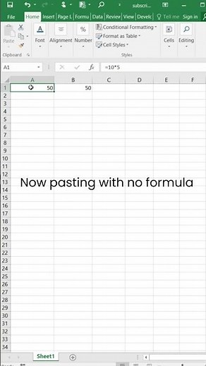 Paste Without Formulas in Excel