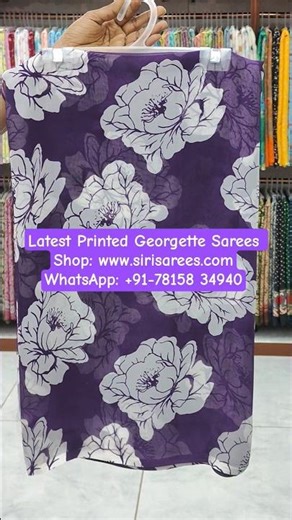 🌸 Floral Printed Georgette Sarees – Latest New Arrivals at Store! 🌸 #sirisarees #georgettesarees