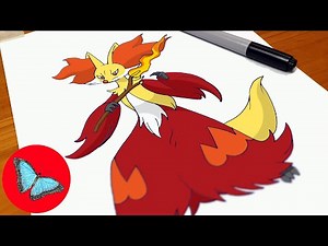 How To Draw Pokemon - Delphox Easy Step by Step