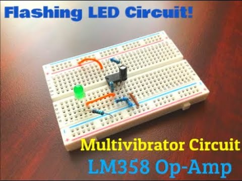 MULTIVIBRATOR/Blinking LED Circuit Using LM358 Op-Amp