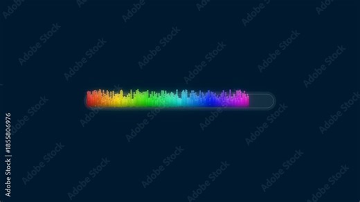 Progressbar animation shows vibrant colors moving across the screen as a loading indicator fills up slowly and steadily during an application startup