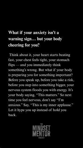 Your anxiety might not be fear… it might be fuel. 👏💓 Start calling it your inner applause instead of anxiety and watch how your power shifts. ✨ | Rob Dial