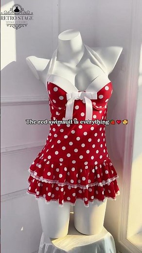 OBSESSED with this red polka dot swimsuit! 🥺💕Comfy, flattering & SO cute!#swimsuit #swimwear