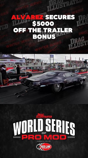 Bradenton Motorsports Park co-owner Victor Alvarez rolls to a 3.571-second pass at 210.80 mph in his Harts Charger-boosted Right Trailers '69 Camaro to lead Pro Mod qualifying at the World Series of Pro Mod presented by Red Line Oil. Alvarez pocketed a $5,000 Pro Line Racing "Off The Trailer" Bonus for taking the top spot in the opening session. | Drag Illustrated