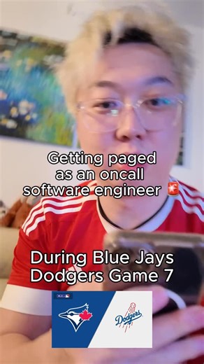 George’s tech life diary | Getting paged as oncall software engineer on game 7 of World Series dodgers vs blue jays. I’m devastated rn #oncall #softwareengineer... | Instagram