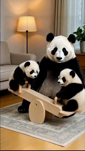 Pandas like seesaw 大貓熊パンダपांडा 판다