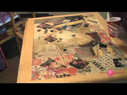 DIY Refinished Table Top with Personalizations and Two Part Resin