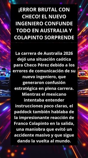¡CADILLAC REACCIONA! CHECO PÉREZ PRESIONA AL EQUIPO Y COLAPINTO CALIENTA EL MUNDIAL