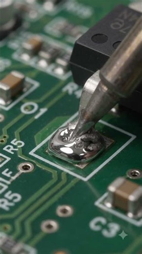 Transformation from a bad solder joint to a perfect solder joint on a PCB