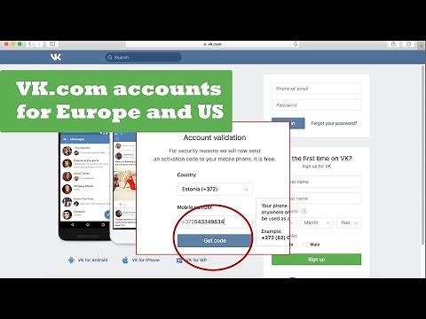 VK.com account registration + phone number verification