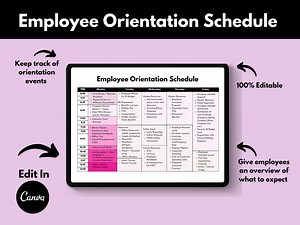 Employee Onboarding Schedule Template: Editable New Hire Checklist (digital Download) - Etsy
