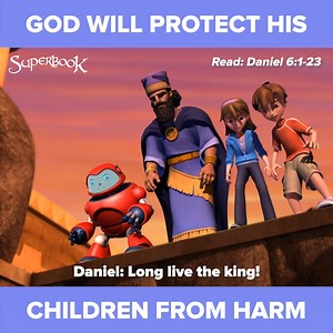 8.3K views · 1K reactions | Daniel was thrown into the lion's den for praying to God. 女 Watch this video to find out what happens next! ⬇️ Would you like to learn more about our loving God who protects us?  Watch this: https://go.cbn.com/uI3c | Superbook | Facebook