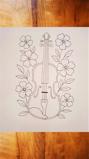 “Violin Floral Sketch 🎻🌸 | Easy Pencil Drawing Shorts”
