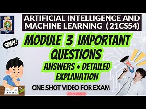 AIML Module 3 Important Questions | ONE SHOT VIDEO FOR EXAM | VTU 5th sem| AIML #21cs54 #aiml #vtu