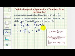 Ej: Integral definida del costo marginal para encontrar el costo total