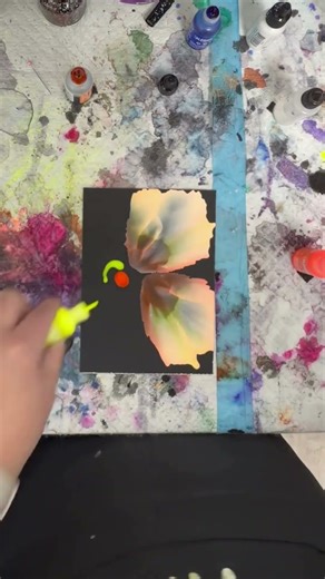 Alcohol Neons Floral Painting by Lola Gonzalez