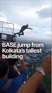 30K views · 500 reactions | Two army officers undertook BASE jump from the top of The 42, Kolkata’s tallest building, marking the flagging-in ceremony of the Durand Cup Trophy Tour. #basejump #kolkata #army #durand #durandcup #football #trophy | Jist | Facebook