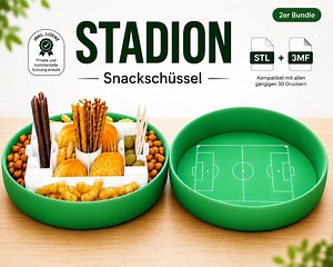 Fußball Stadion Snack Bundle STL & 3MF | WM Snackschale   Snackbox mit Einsatz | 3D Druck Datei mit Lizenz | Deko für Fußballfans - Etsy.de