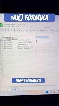 Stop Writing Emails ! This Google Sheets AI Formula Does it for You 🤯 #googlesheets