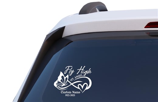 Butterfly Heart Personalized Memorial Car Decal - Etsy