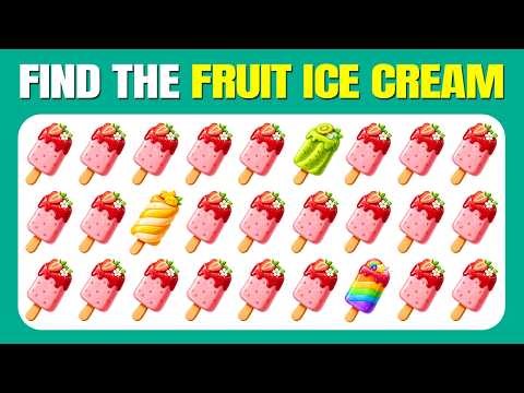 Find the ODD One Out - Fruit ice cream 🍧🍓🥳 | 40 Levels | Easy, Medium, Hard | QUIZZER ODIN