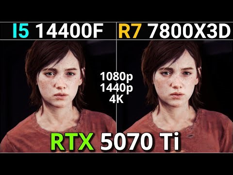 intel i5-14400F vs Ryzen 7 7800X3D | RTX 5070 Ti | 1080p, 1440p, 4K